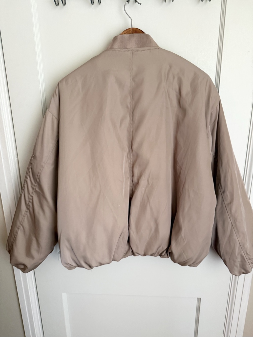 Olia Oversized Bomber Jacket Taupe - Lightweight Casual Bomber - Picture 12 of 14